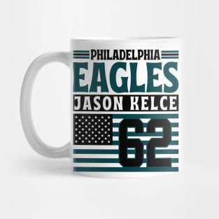 Philadelphia Eagles Kelce 62 American Flag Football Mug